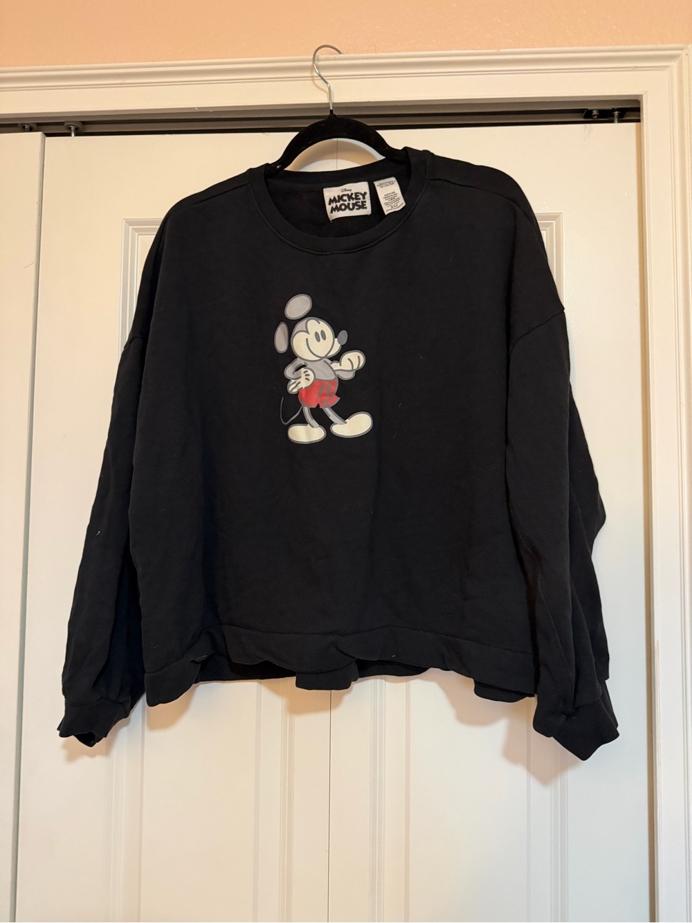 Disney Black Mickey Mouse Logo Crewneck